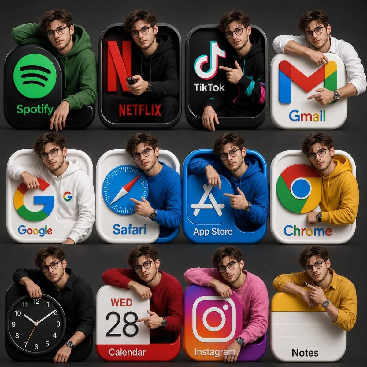 3D App Icon Collage