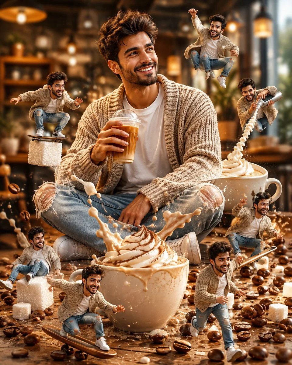 Animated Man in Coffee Shop