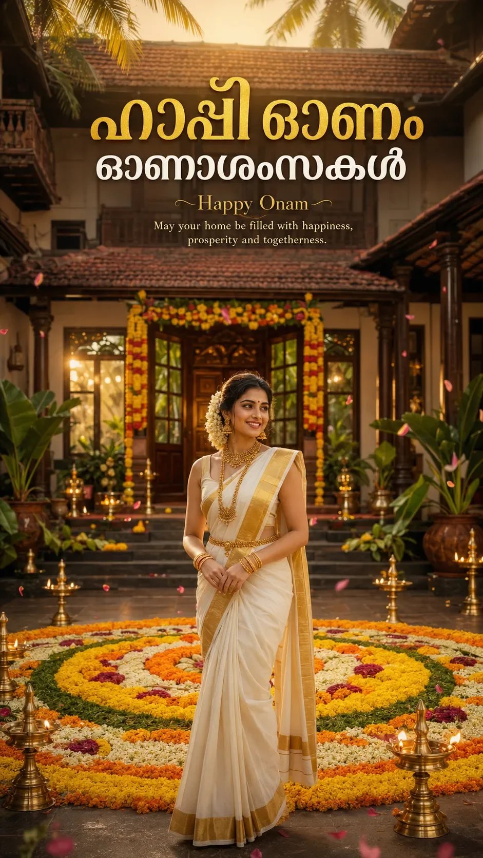 Cinematic Onam Greeting Poster