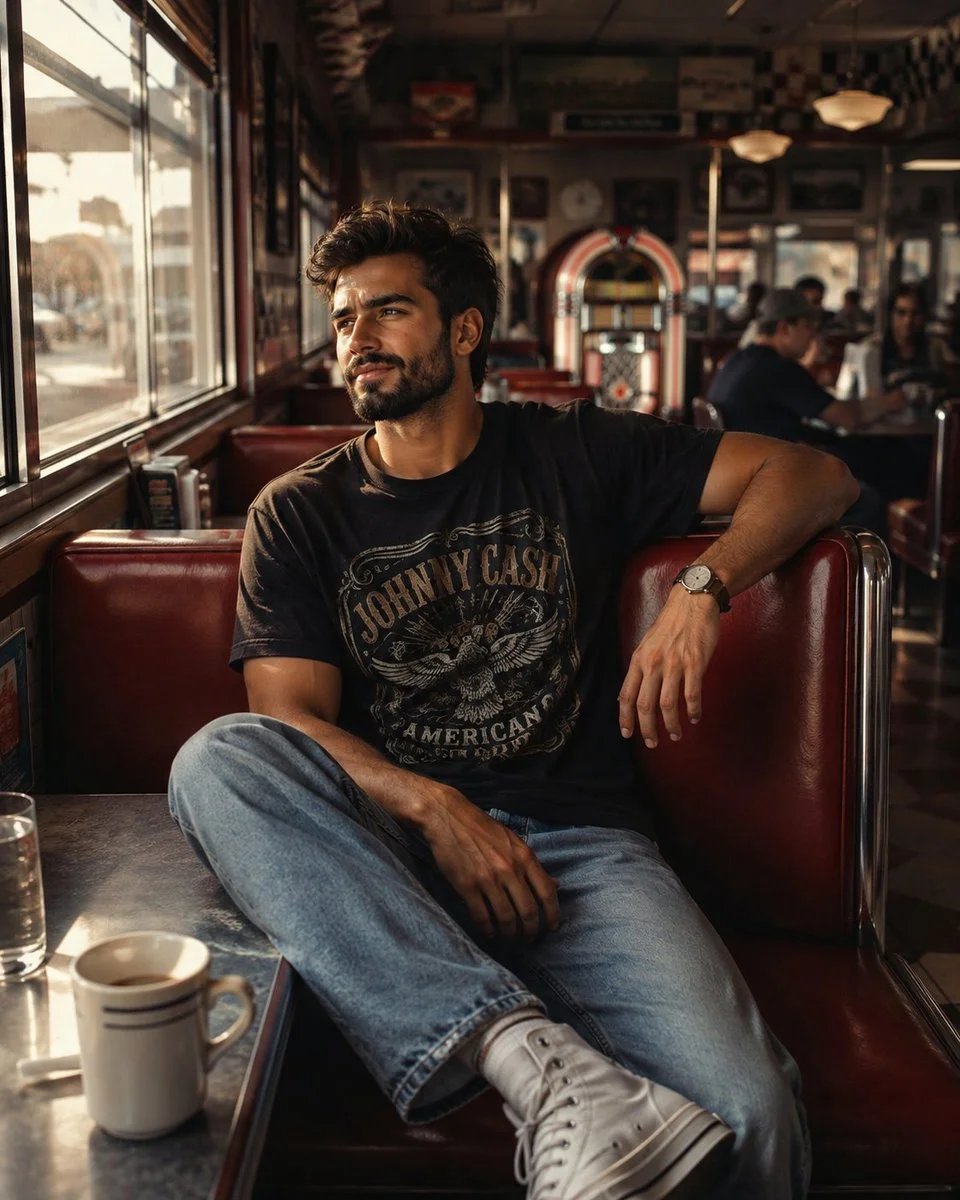 Cinematic Retro Diner Portrait