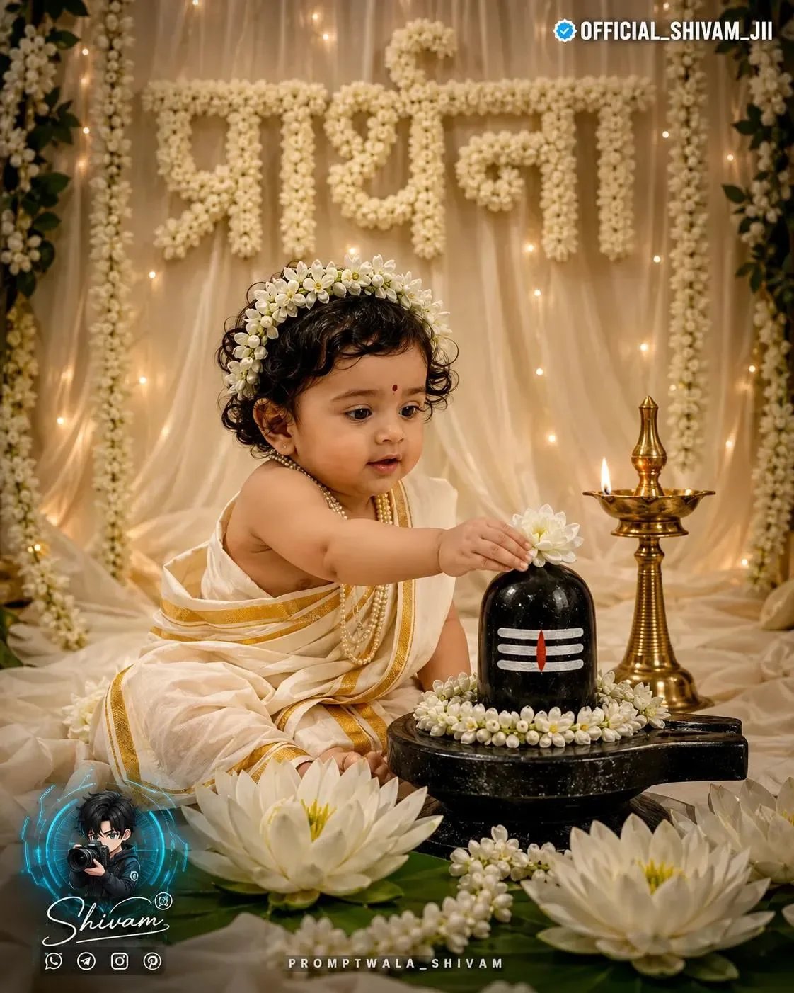 Devotional Baby Pooja Portrait