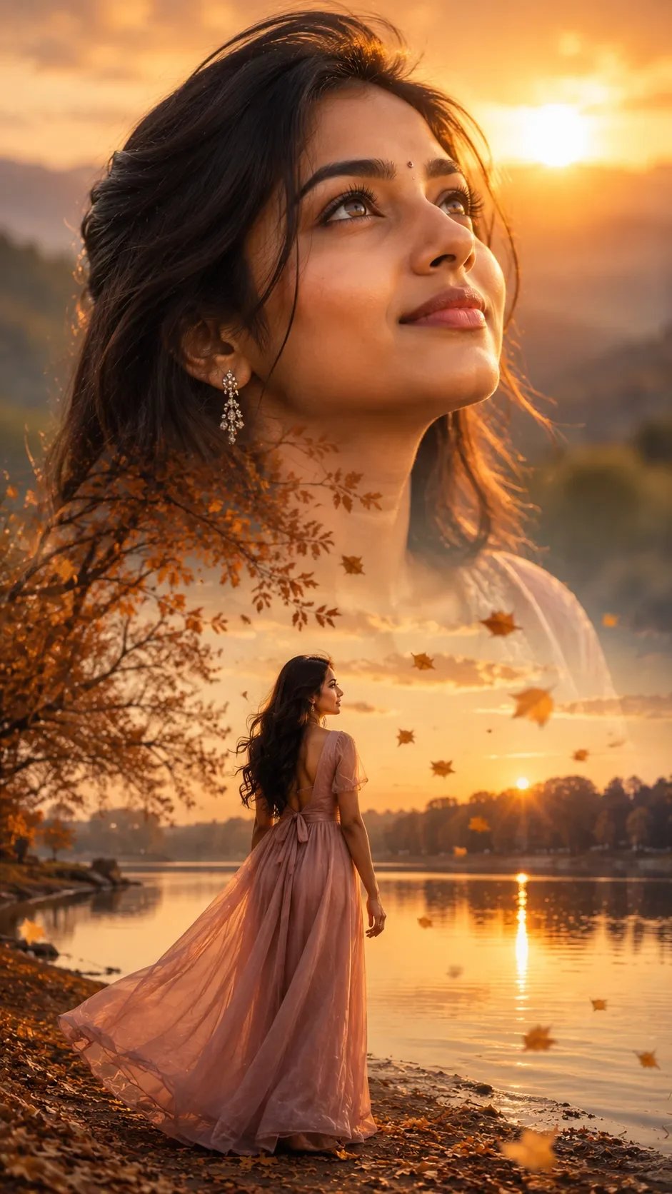 Double Exposure Sunset Portrait