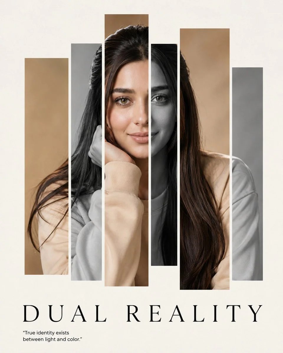 Dual Reality Editorial Portrait