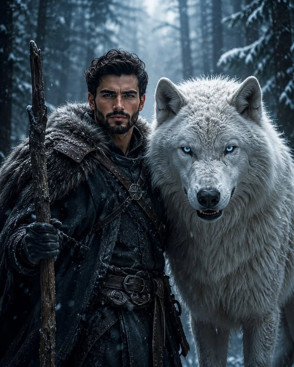 Fantasy Man Arctic Wolf