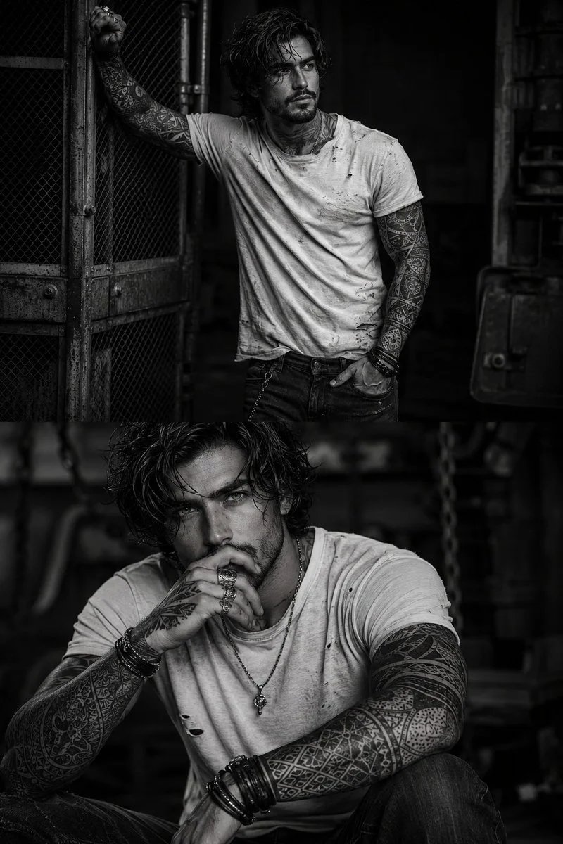 Gritty Industrial Man Portrait