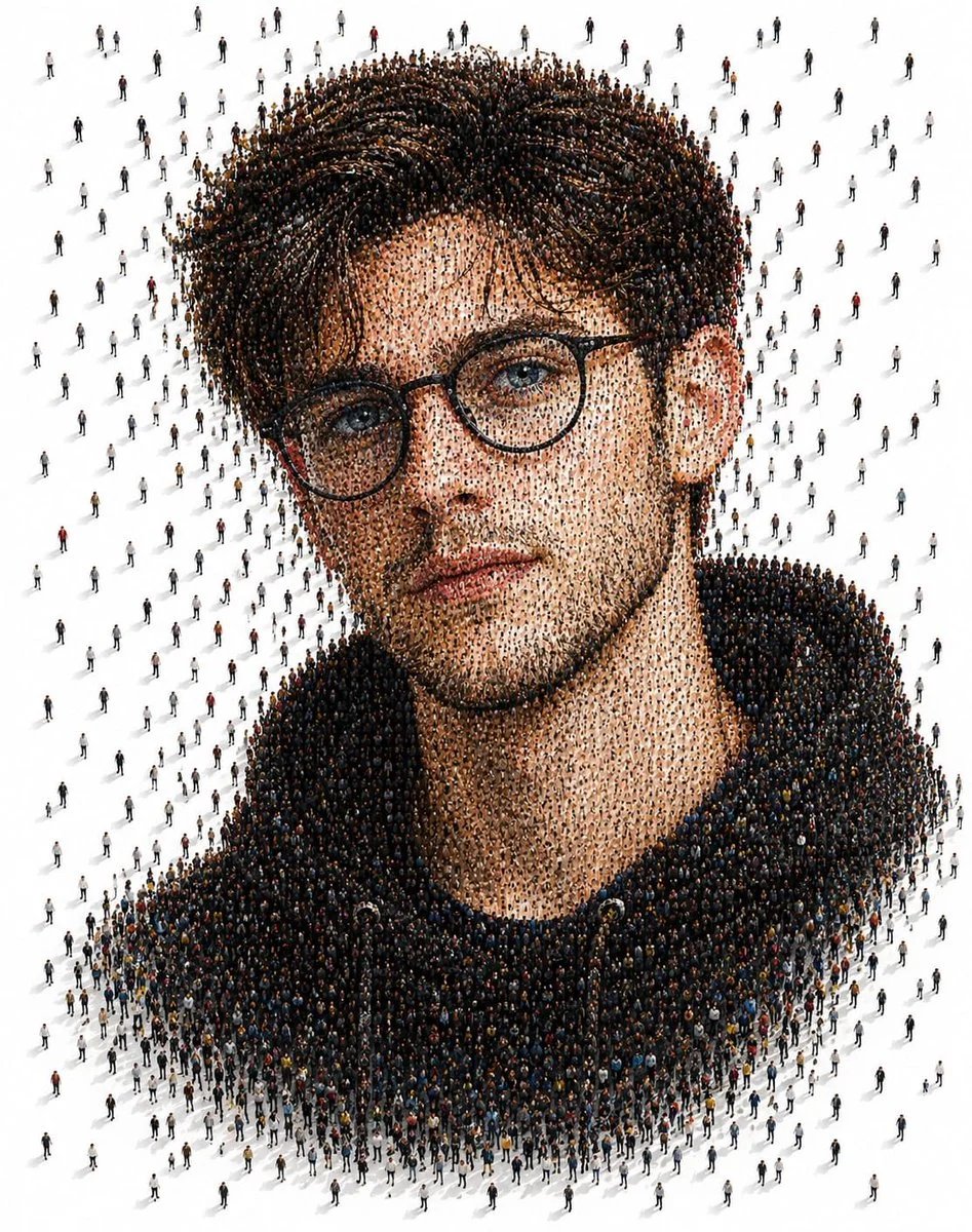 Human Mosaic Portrait