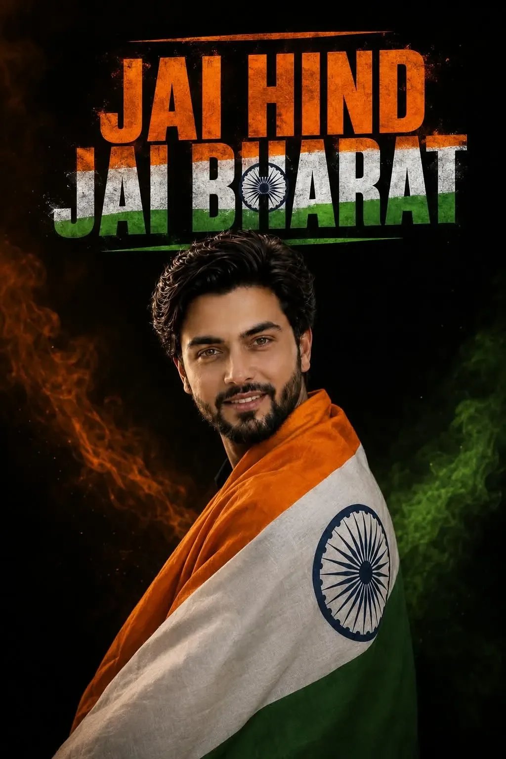 Indian man patriotic portrait