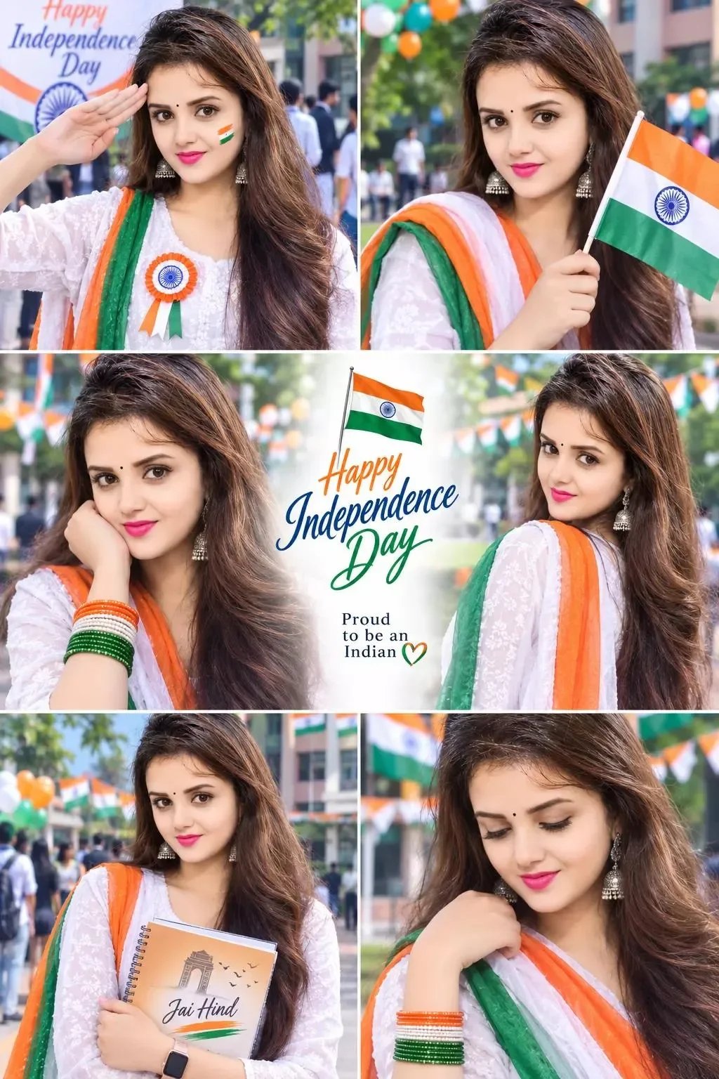 Indian student celebrating Independence Day