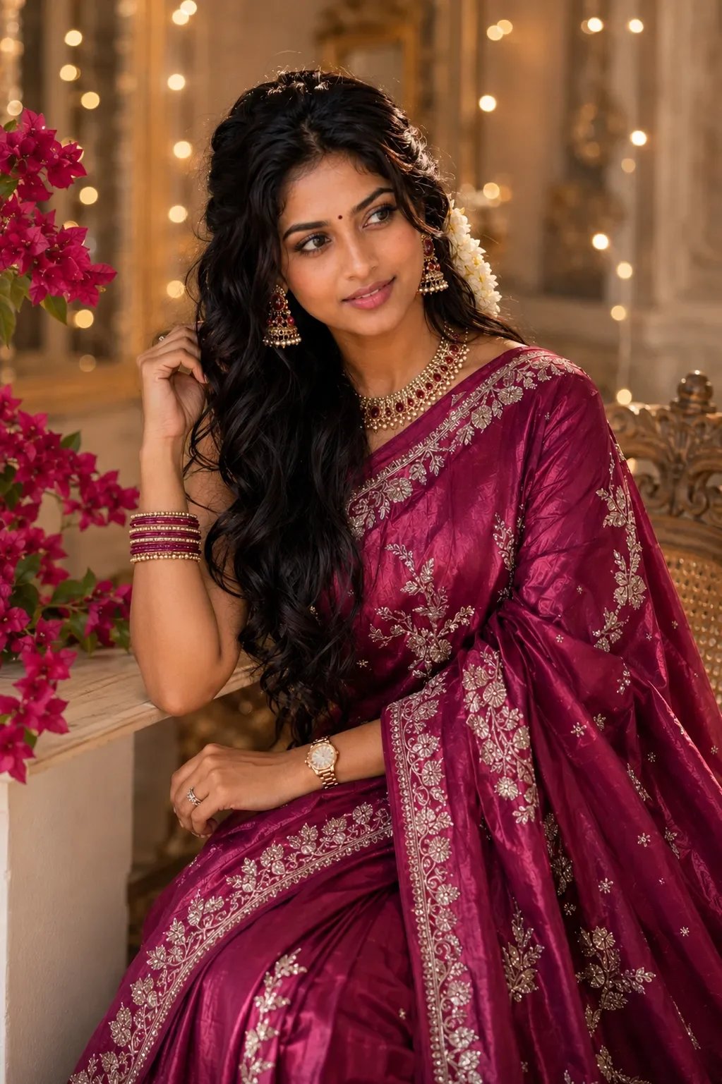 Indian Woman in Silk Saree