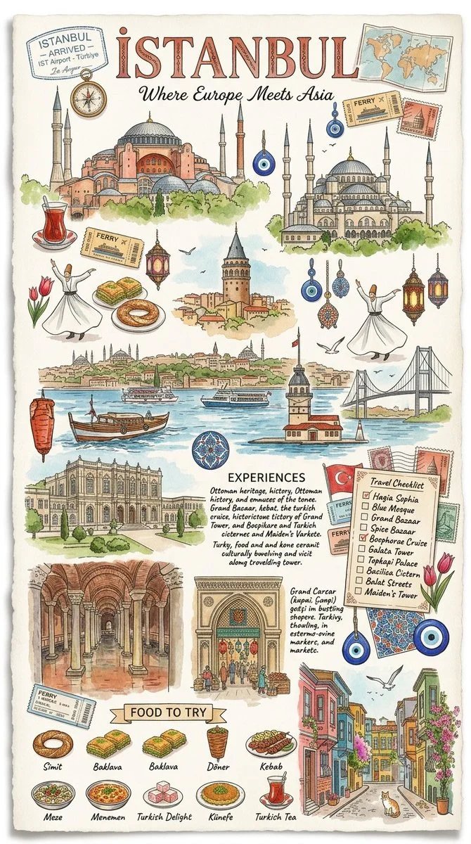 Istanbul Travel Journal Collage