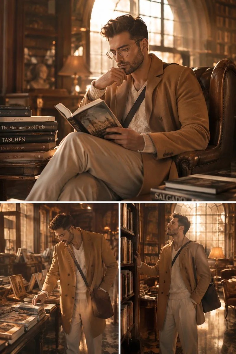 Man in Vintage Bookstore