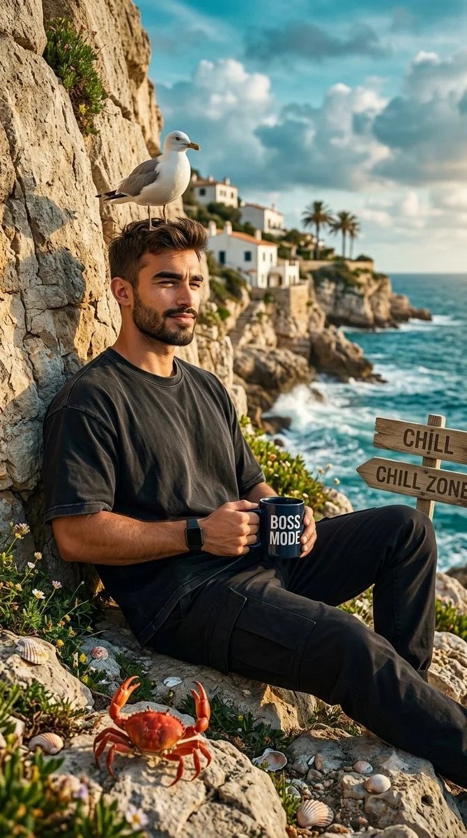 Man on Seaside Cliff