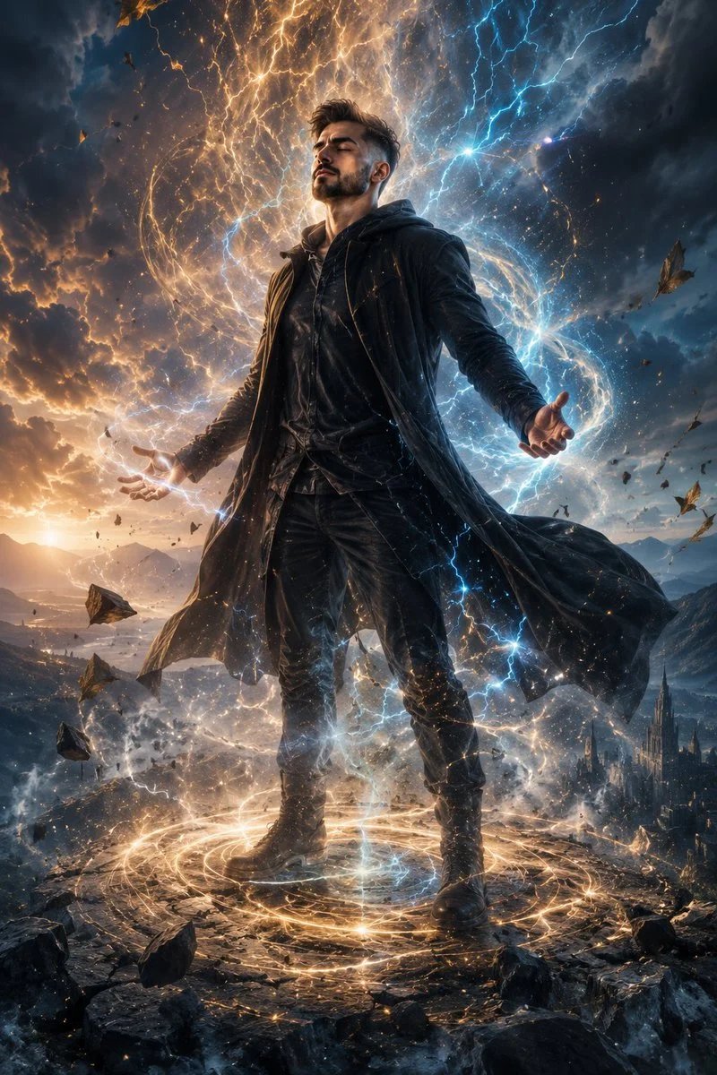 Man with energy aura
