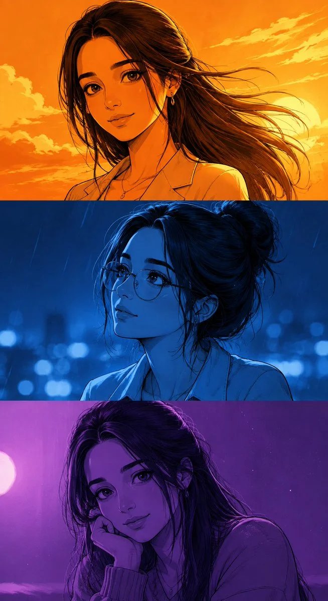 Manga Character Triptych