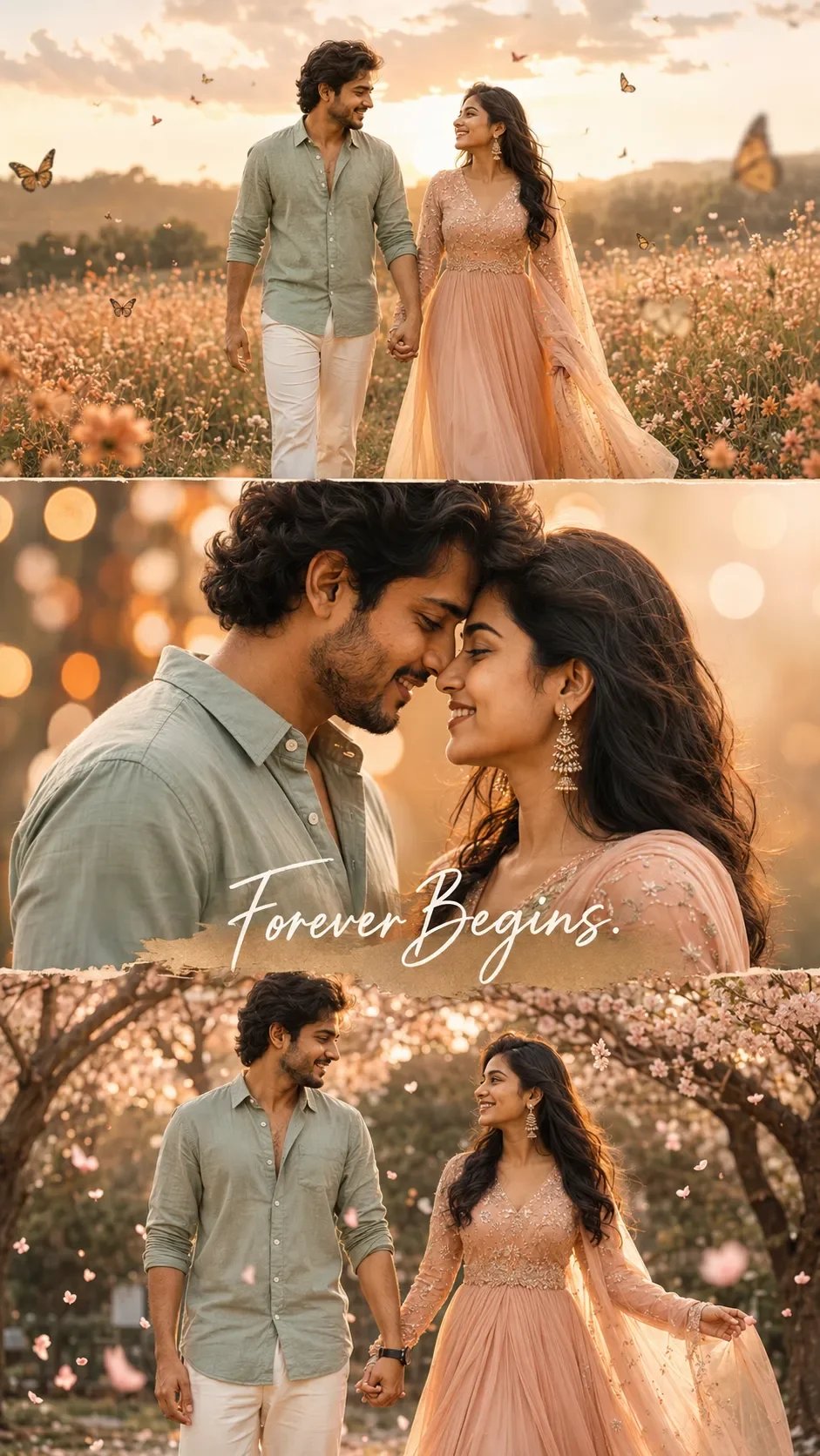 Romantic Indian Couple Collage