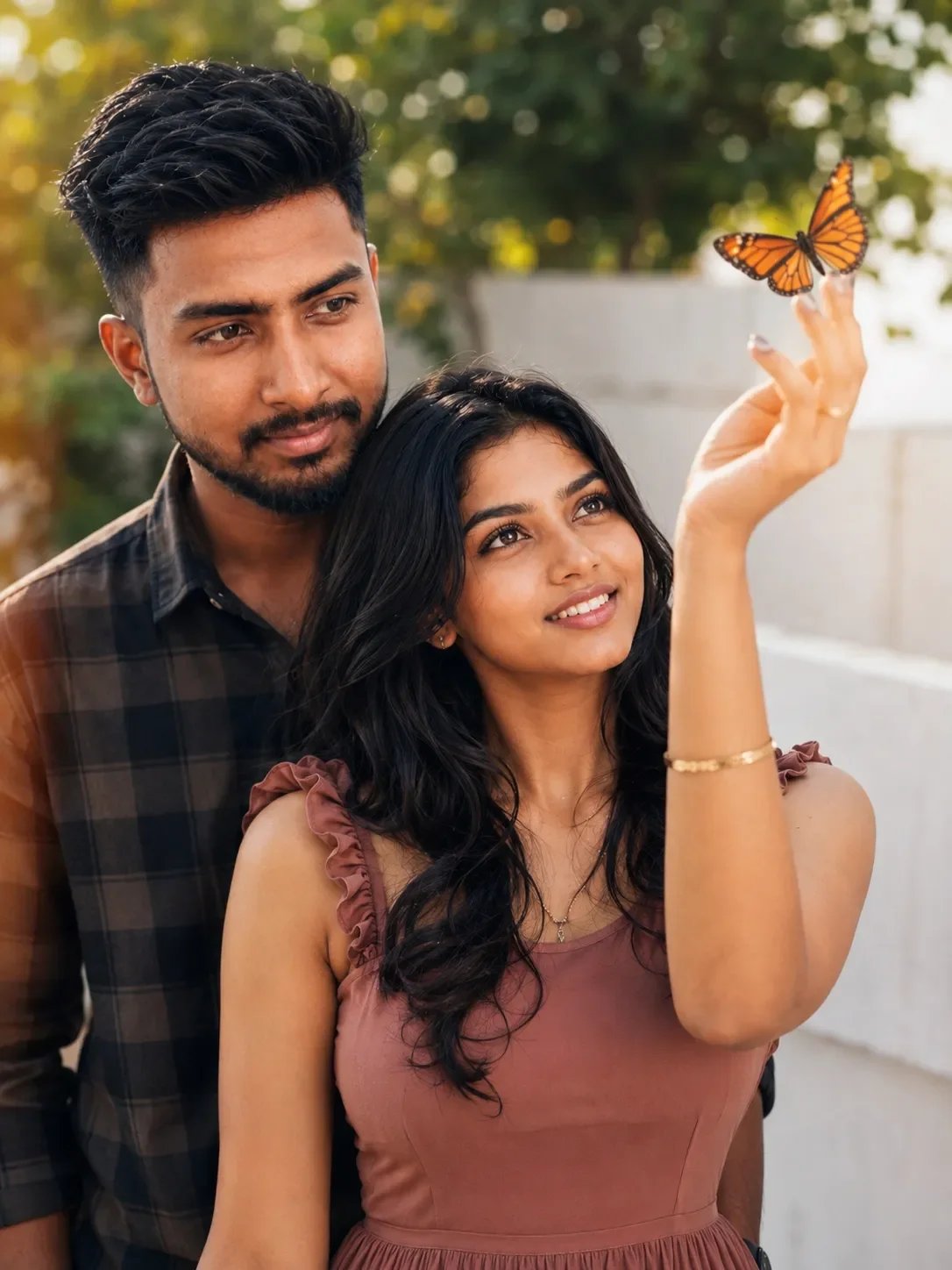 Romantic South Indian Couple Portrait