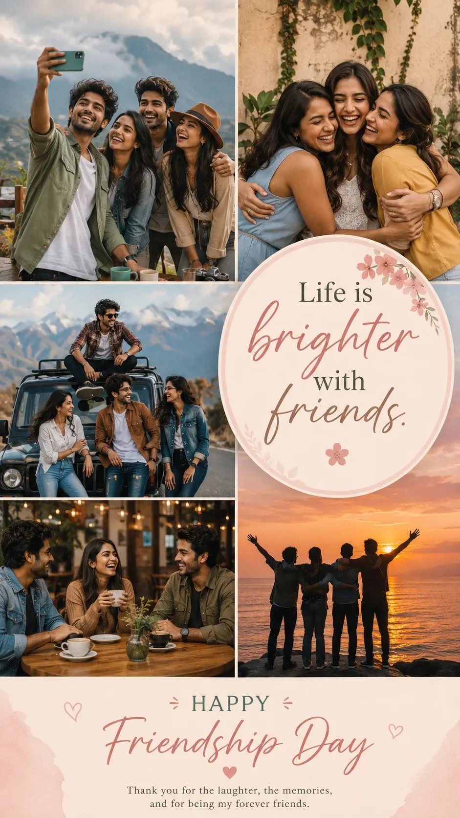 South Asian friends collage