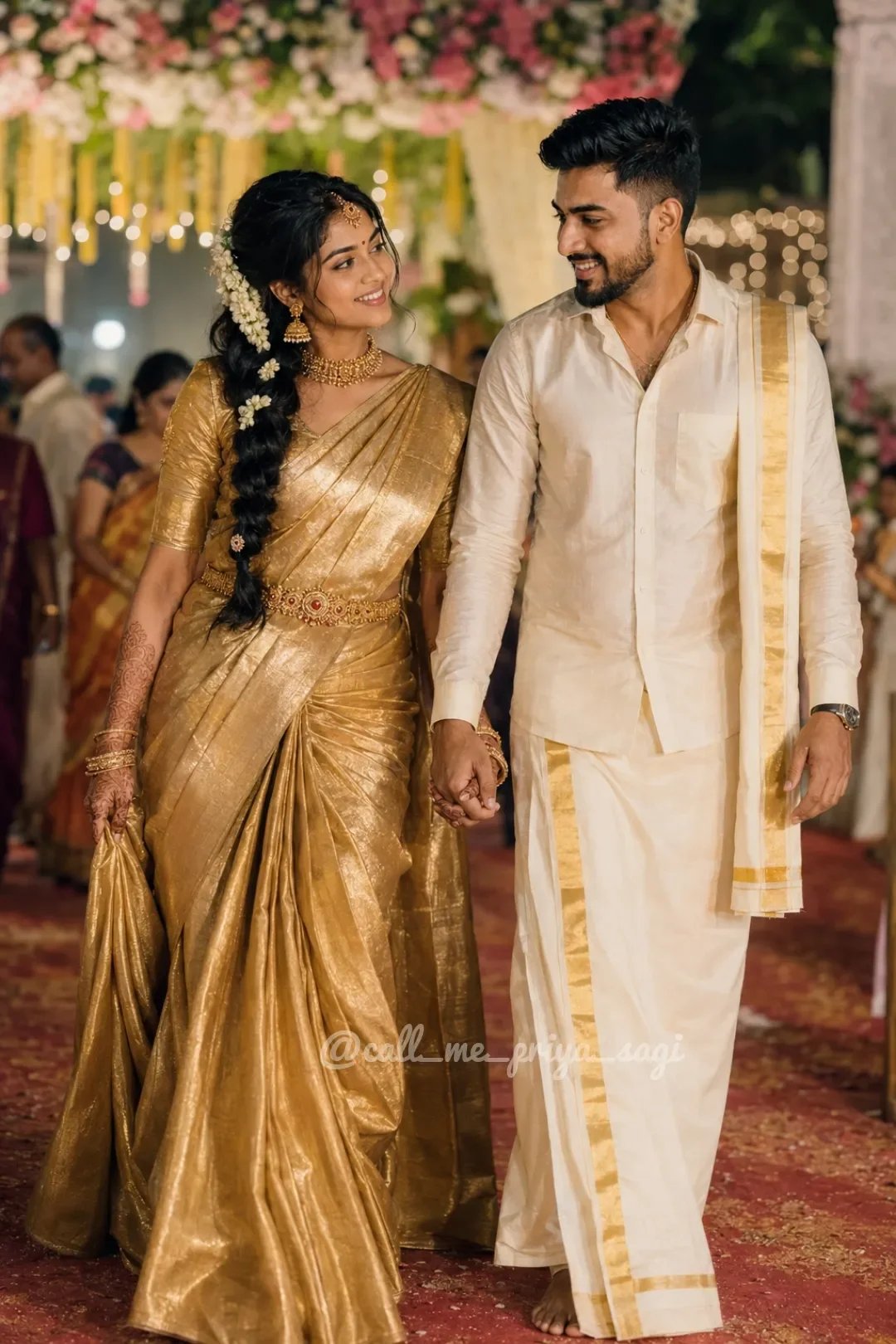 South Indian Wedding Couple Night