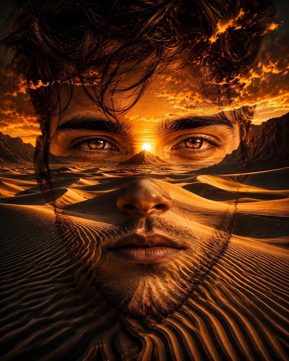 Surreal Desert Man Portrait