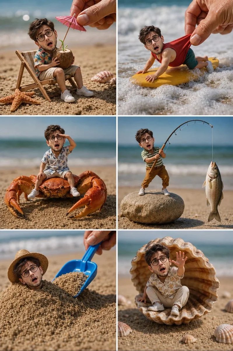 Whimsical Miniature Beach Adventure